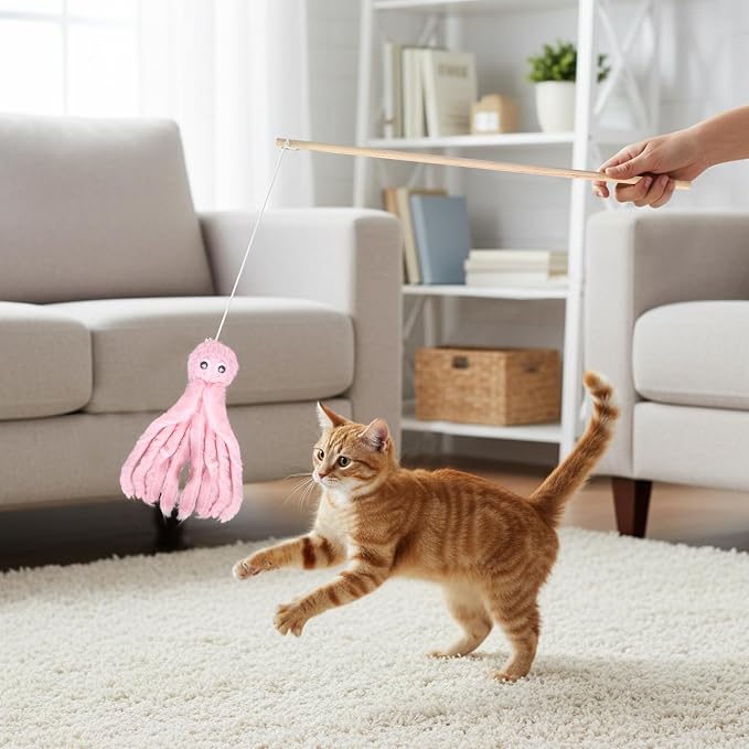 2-Pack Cat Toy Wand Set: Interactive Cat Teaser Wands - Image 5