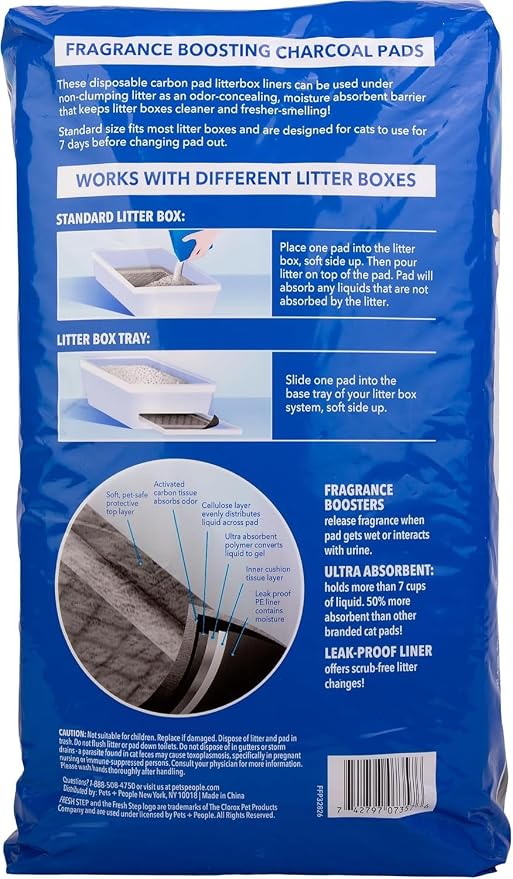 Fresh Step Charcoal Litter Box Pads – Ultra-Absorbent Cat Litter Pads - Image 3