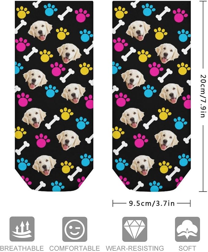Personalized Ankle Socks with Face Custom Photo Socks Low Cut Ankle Socks - Image 3