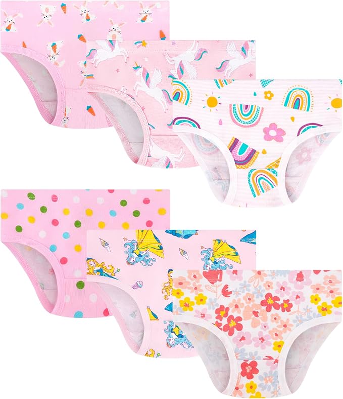 Girls and Toddlers 100% Cotton Underwear Tagless Soft Panties Size 2-3T by JAHSIYI