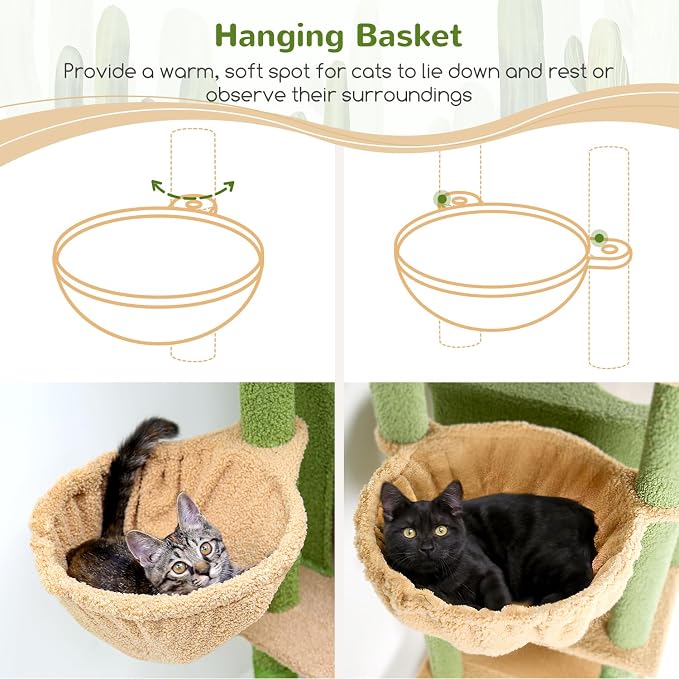 Globlazer Sturdy Cat Tree, 68-inch Large Cat Tower - Image 4