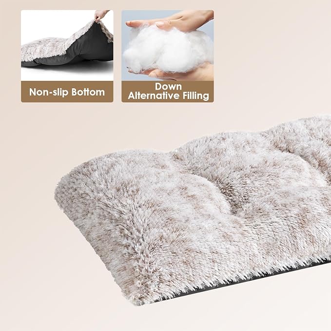 EHEYCIGA Fluffy Dog Crate Bed for Extra Large Dogs, Plush Faux Fur Pet Crate Pad - Image 2