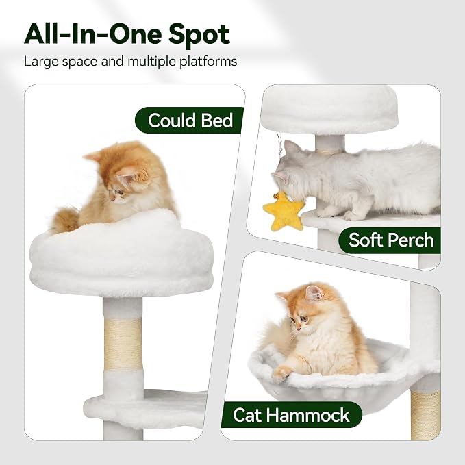 43-Inch Cat Tree, Cute Cloud Cat Tree - Image 4