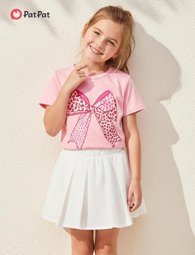 PATPAT Girls Crewneck Short Sleeve Graphic Tees Animal Print Shirts Cute Summer - Image 5