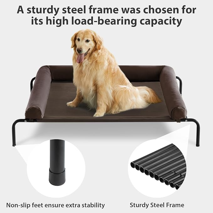 RRPETHOME Large Elevated Cooling Dog Bed, Raised Dog Cot Beds - Image 6