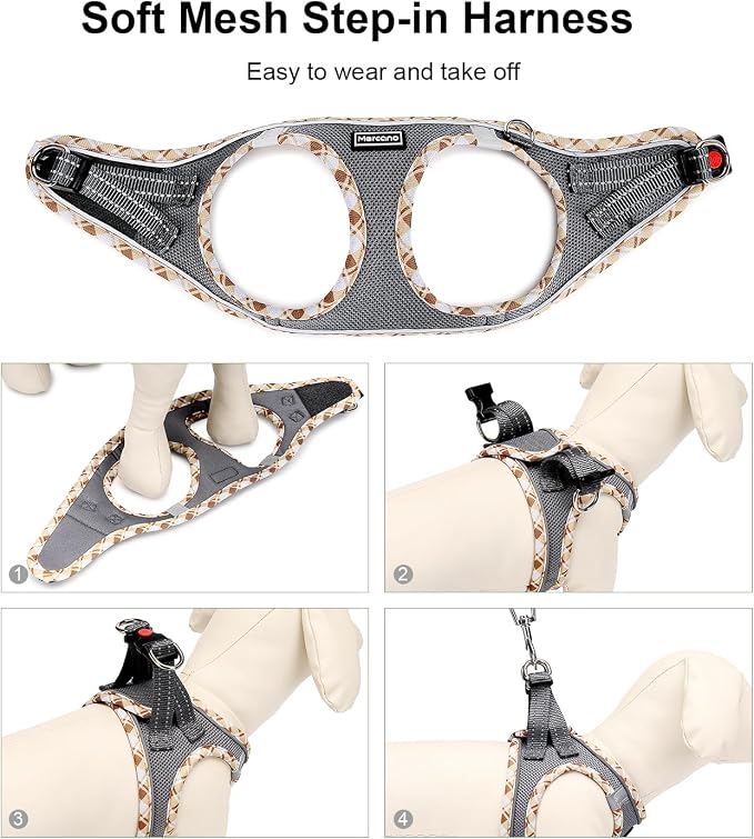 Mercano Soft Mesh Dog Harness and Leash Set, No-Chock Step-in Reflective - Image 4
