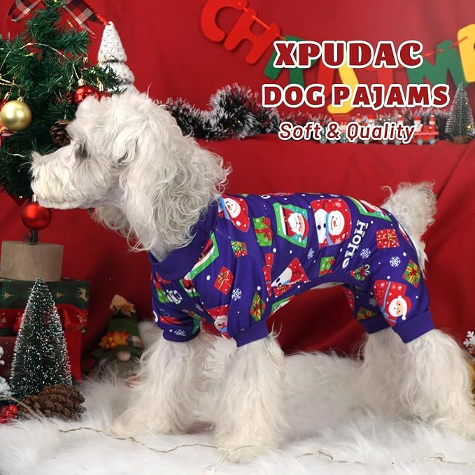 XPUDAC 4 Pieces Dog Pajamas for Small Dogs Pjs Clothes Puppy Onesies Outfits - Image 5