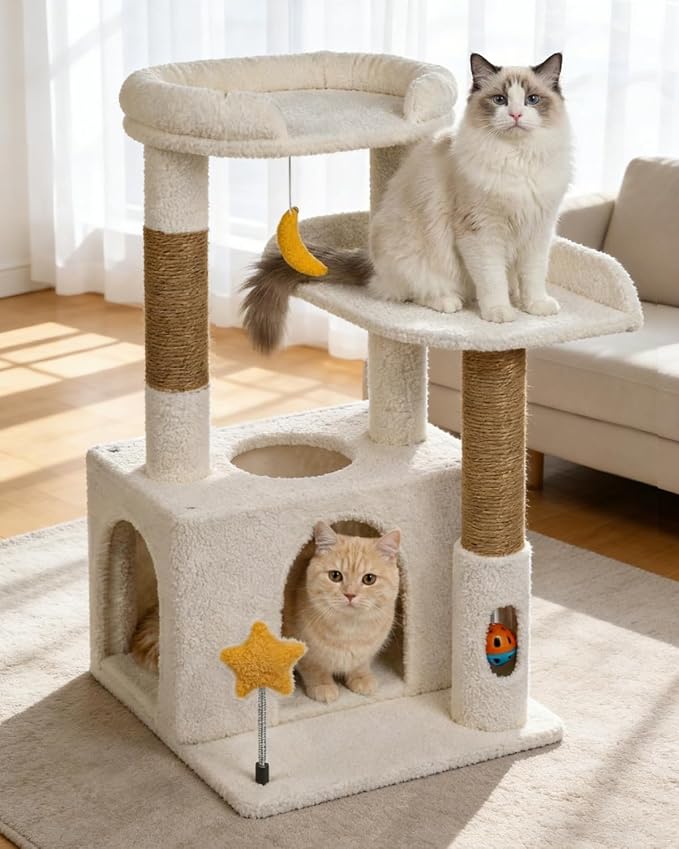32In Cute Cat Tower for Indoor Cats by Purrlato