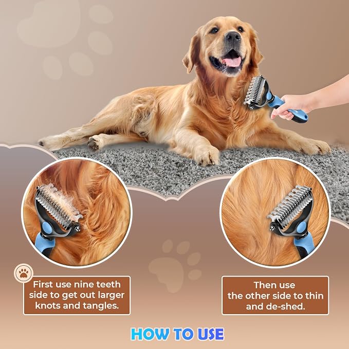 Undercoat Rake for Dogs & Cats, Dematting Comb - Image 4