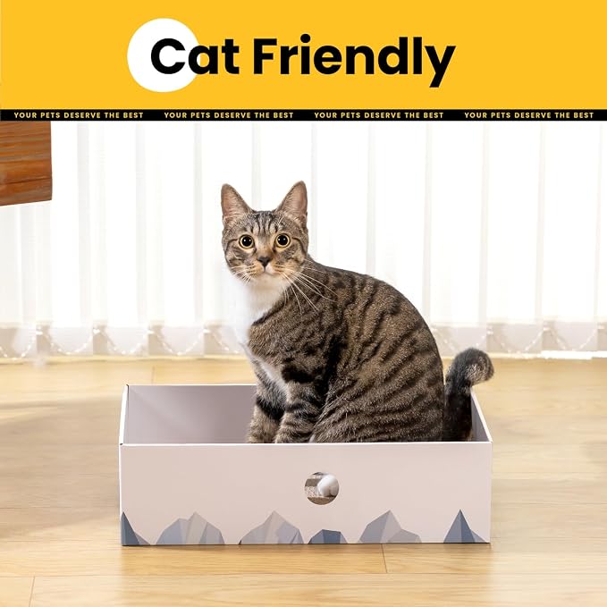 Cat Scratcher Box with Heavy-Duty Double-Sided Cardboard Pad, Cardboard Lounger - Image 6