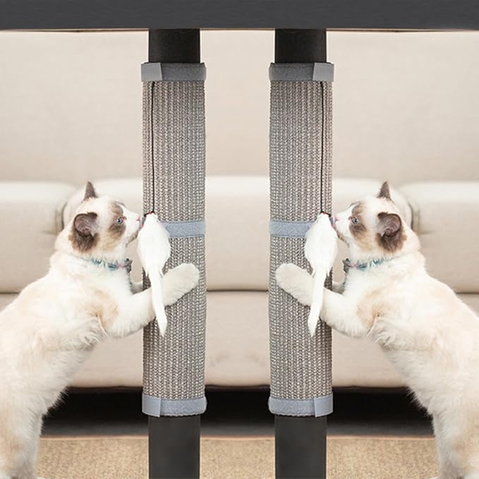 JanYoo 2 Pieces Cat Scratcher Cat Furniture Table Leg Protectors Sisal Cat by JanYoo