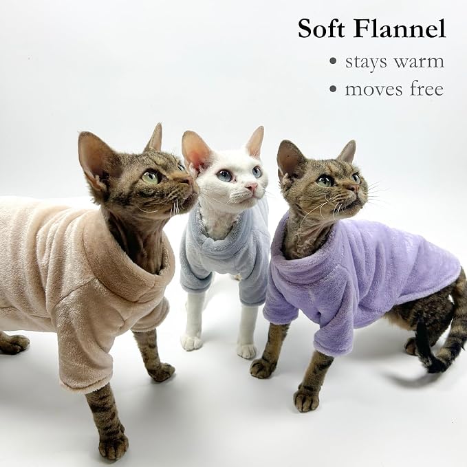 Cat Flannel Clothes, Warm Soft Winter Sweater Jumpsuit Shirt Clothing - Image 2