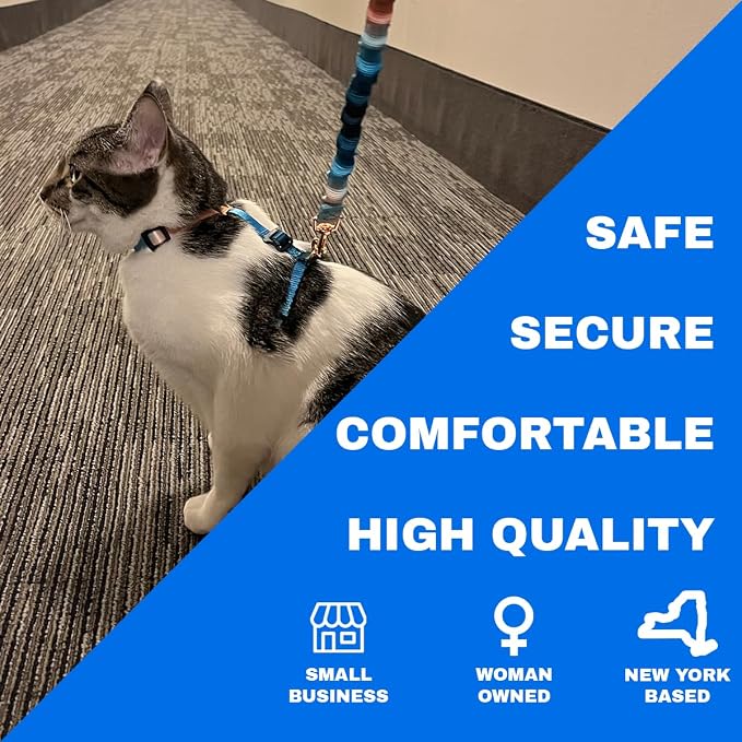 Travel Cat Harness and Bungee Leash Set - 2 in 1 Adjustable Escape Proof Cat - Image 4