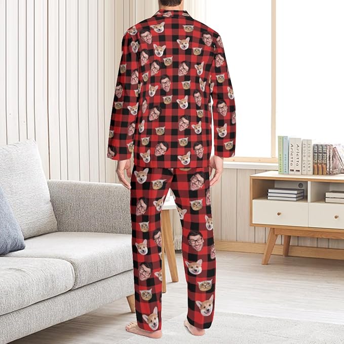 Custom Face Pajamas for Women Men, Personalized Dog Cat Pet Pajamas Set - Image 5