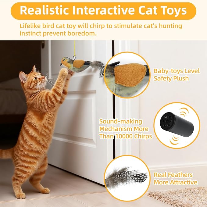 Tocirelo Interactive Cat Toys Bird - Image 2