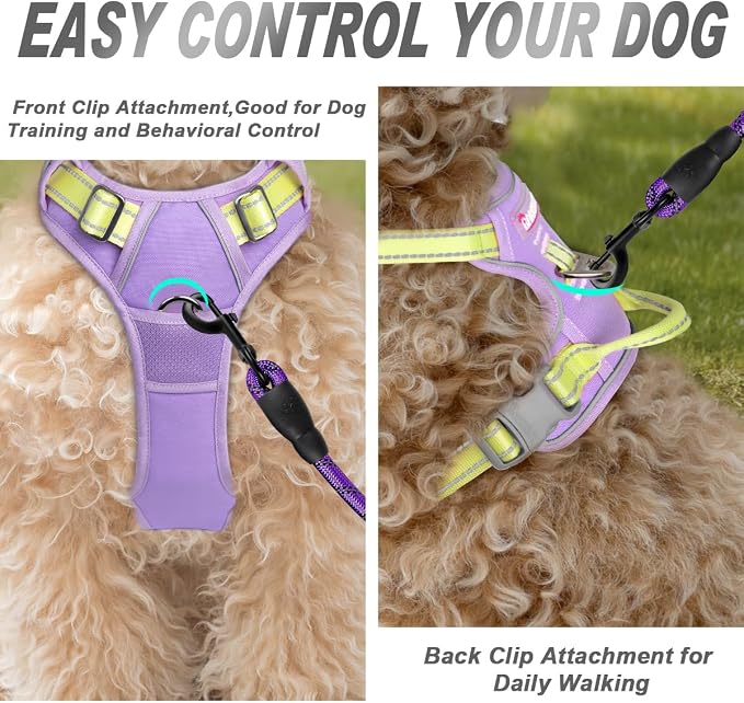 BARKBAY No Pull Dog Harness Front Clip Heavy Duty Reflective Easy Control Handle - Image 2