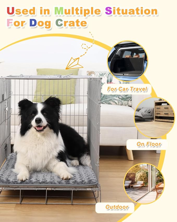XL Dog Bed for Crate High Resilience Foam Crate Pad Mat for Large Dogs Washable - Image 4