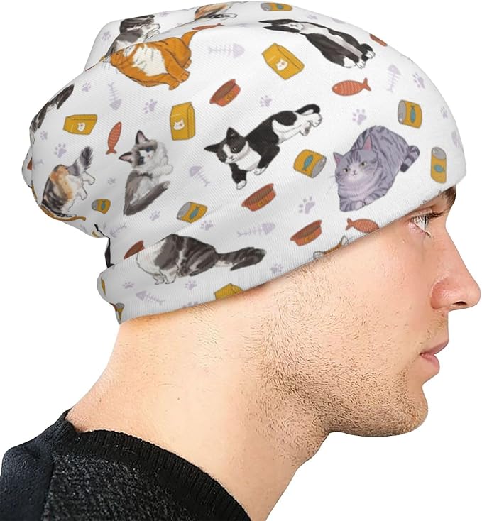 Beanie Skull Cap for Women&Men, Stretchy Soft Double-Layer Print Beanies - Image 6