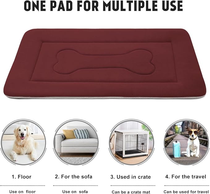 JoicyCo Dog Bed Large Crate Mat 42 in Non-Slip Washable Soft Mattress Kennel - Image 4