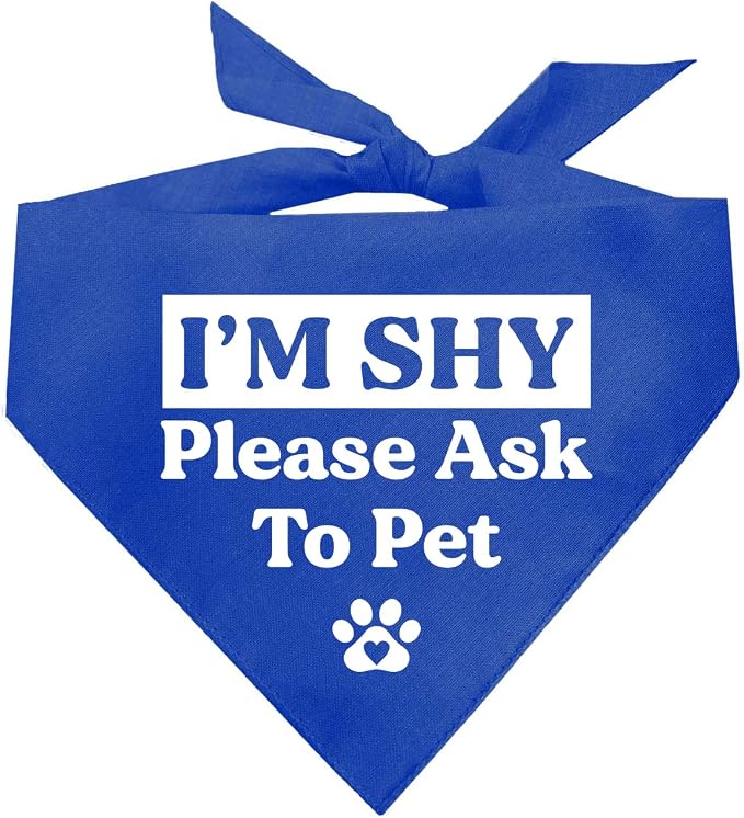 I'm Shy Please Ask to Pet Dog Bandana by TeesTails