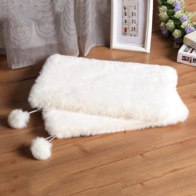 SHENGOCASE 2-Pack 10"x18" Rectangular Faux Rabbit Fur Cat Dog Bed Cushion Pad by SHENGOCASE