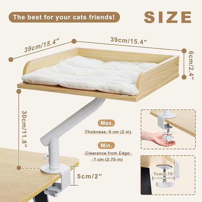 PAWZ Road Cat Desk Bed, Wooden Cat Bed - Image 2