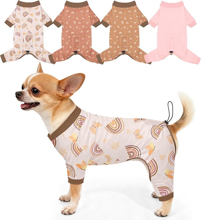 Bienbee Dog Pajamas, 4 Pack Dog Recovery Suit Shedding Suit Cute Soft Puppy by Bienbee