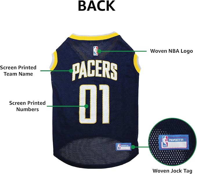 Pets First NBA INDIANA PACERS DOG Jersey, Small - Image 6