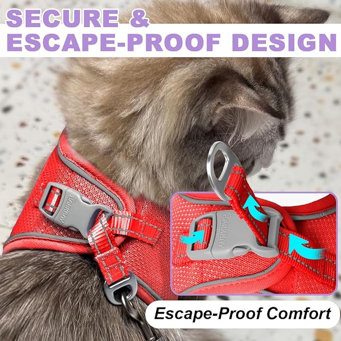 Cat Harness and Leash Set, Escape Proof Kitten Harness, Step in Adjustable Soft - Image 2