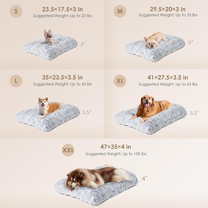 EHEYCIGA Fluffy Dog Crate Bed for Extra Large Dogs, Plush Faux Fur Pad - Image 2