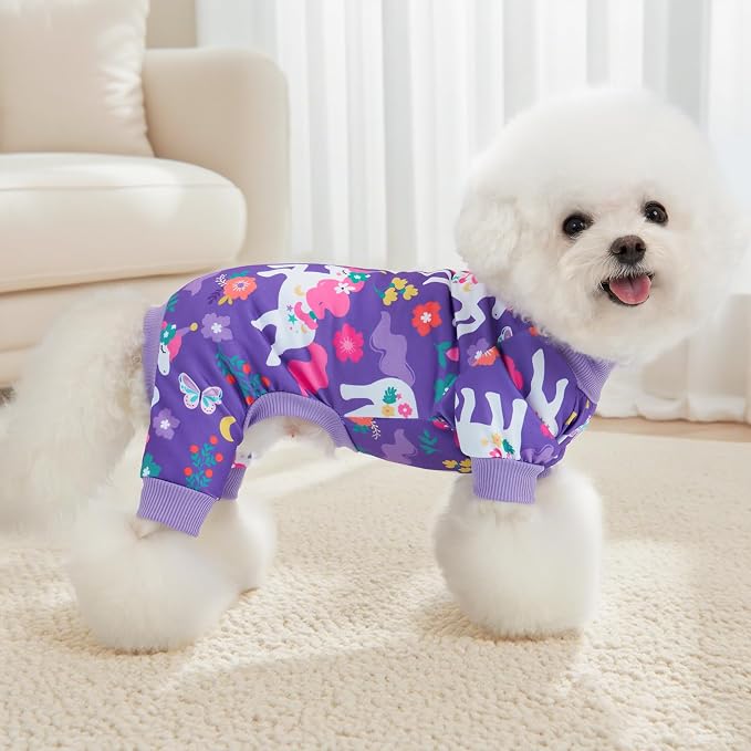 XPUDAC 4 Pieces Dog Pajamas for Small Medium Sized Dogs Stretchable Dog Pjs - Image 3