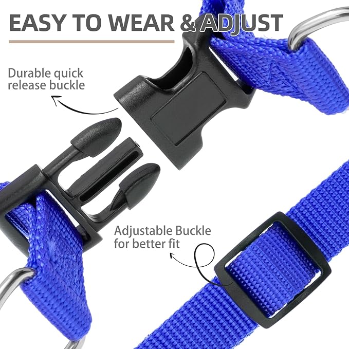 PUPTECK No Pull Dog Harness Soft Adjustable Basic Nylon Step in Puppy Vest - Image 3