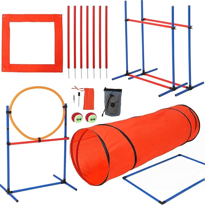 Dog Agile Course Backyard Set, Complete Dog Obstacle Kit by Unknown