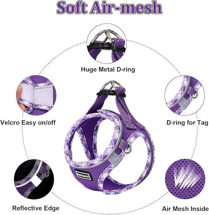 Mercano Soft Mesh Dog Harness and Leash Set, No-Chock Step-in Reflective - Image 3