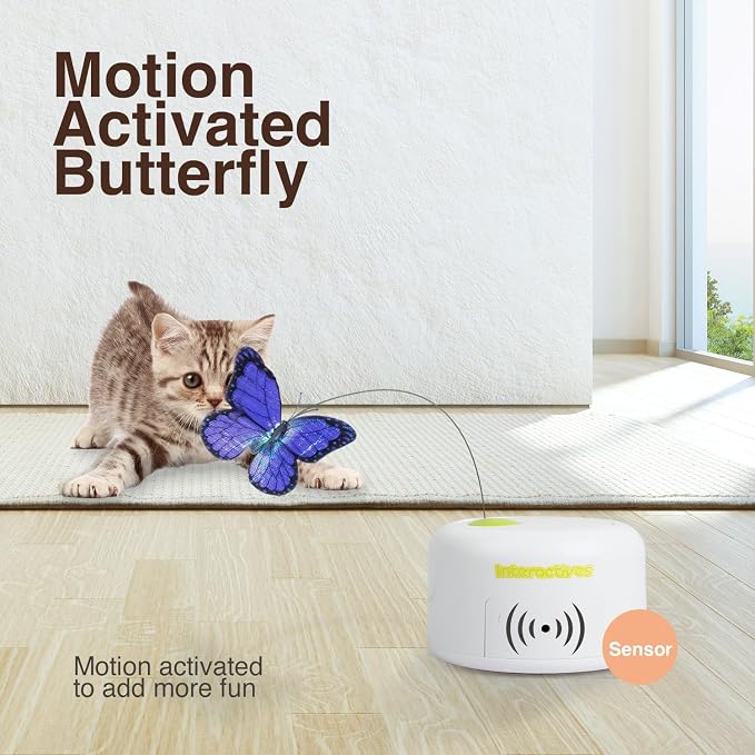 ALL FOR PAWS Interactive Butterfly Cat Toy, Automatic Cat Butterfly Wand Toy - Image 3