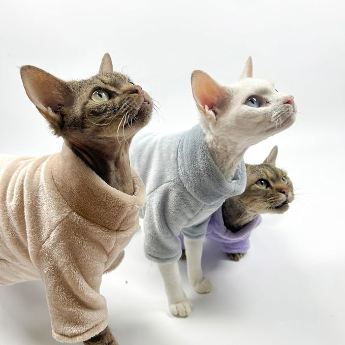 Cat Flannel Clothes, Warm Soft Winter Sweater Jumpsuit Shirt Clothing - Image 3