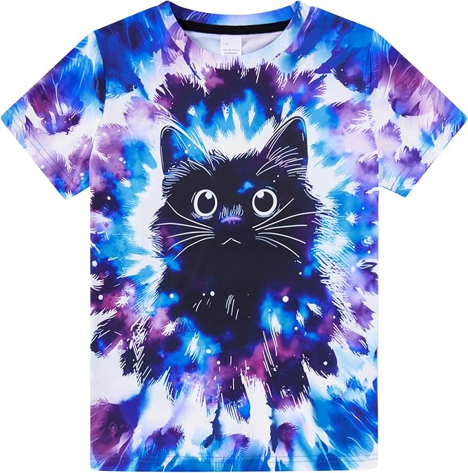 Funnycokid Girls Shirts Cat T Shirt Size 5-12 Clothes by Funnycokid