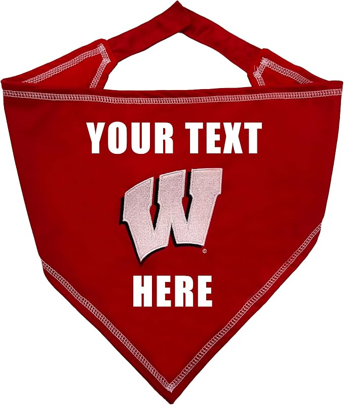 NCAA Wisconsin Badgers Personalized Tie Bandana by PETSFIRST