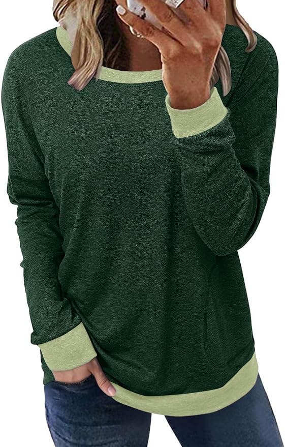 Akihoo Womens Casual Long Sleeve Tunic Tops Crew Neck Shirt Blouses by Akihoo