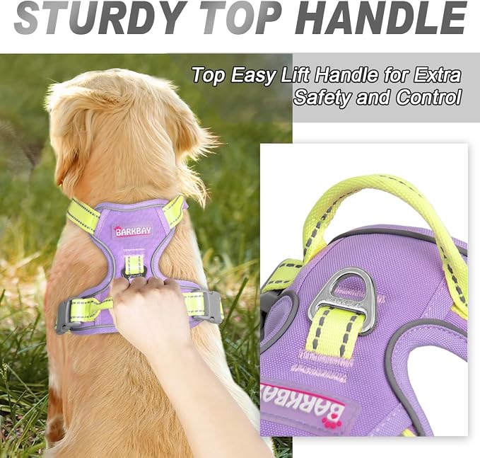 BARKBAY No Pull Dog Harness Front Clip Heavy Duty Reflective Easy Control Handle - Image 3
