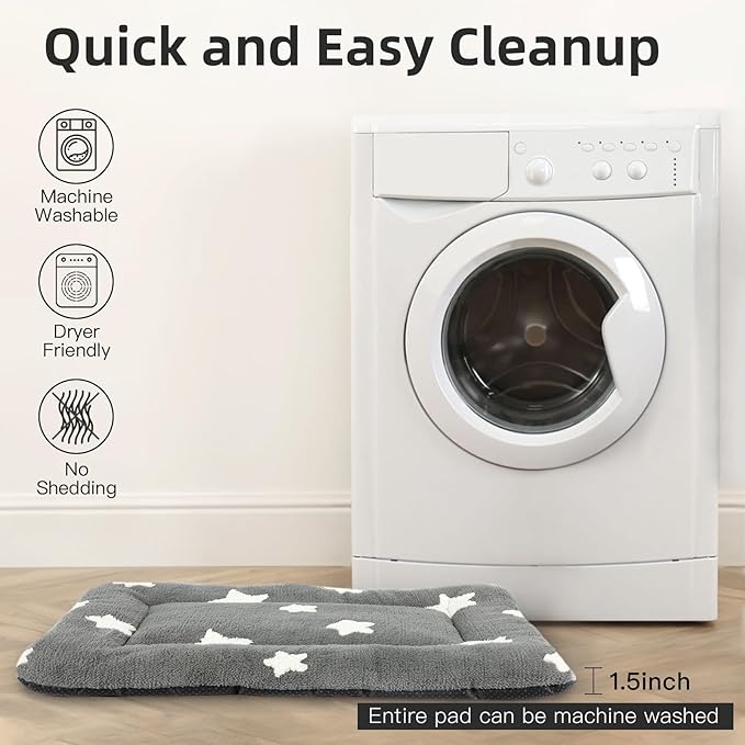 Mora Pets Cat Bed for Indoor Cats Washable Dog Crate Pad Cute Star Dog Bed Mat - Image 3