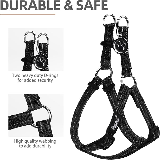 PUPTECK No Pull Dog Harness Soft Adjustable Basic Nylon Step in Puppy Vest - Image 2