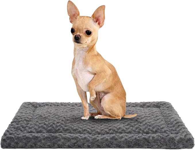 Washable Dog Bed Mat Crate Pad Soft Fluffy Pet Kennel Beds Dog Sleeping Mattress by Exsnugypetproducts