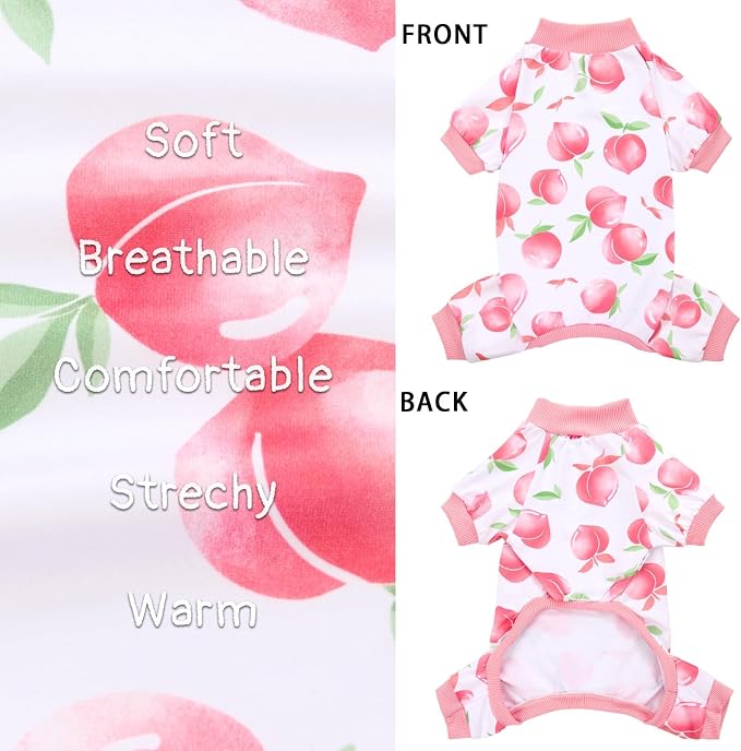 XPUDAC 4 Pieces Dog Pajamas Small Sized Dogs Boy Girl Strechy Soft Pjs Summer - Image 5