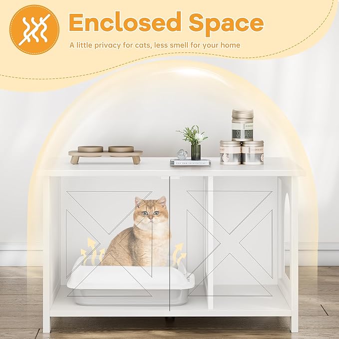 Shintenchi Cat Littler Box Enclosure, Litter Box Furniture Hidden - Image 4