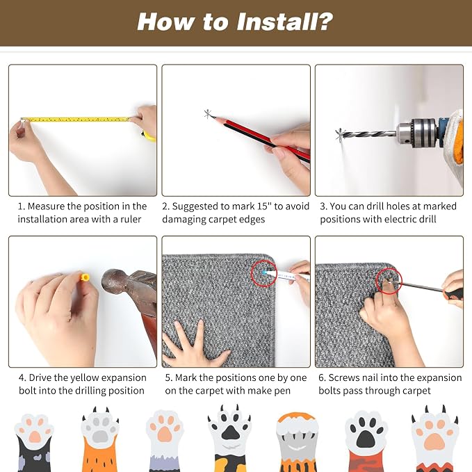 FHTONGE 71x15.8 Thickened Cat Wall Climbing Carpet - Image 8