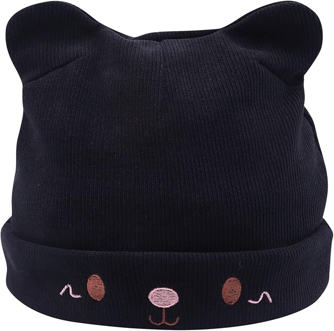 Women's Teen Girls Knitted Cat Kitty Cuffed Beanie Hat Winter Outdoor Stretchy - Image 3