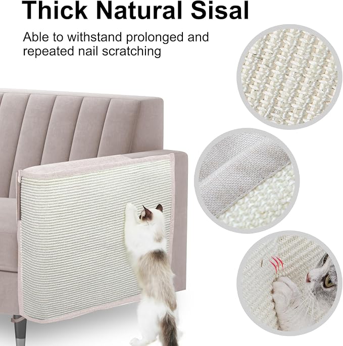 Cat Scratch Sofa Protector, 27.6" L*19.6" W Cat Scratch Furniture Protector Pad - Image 4