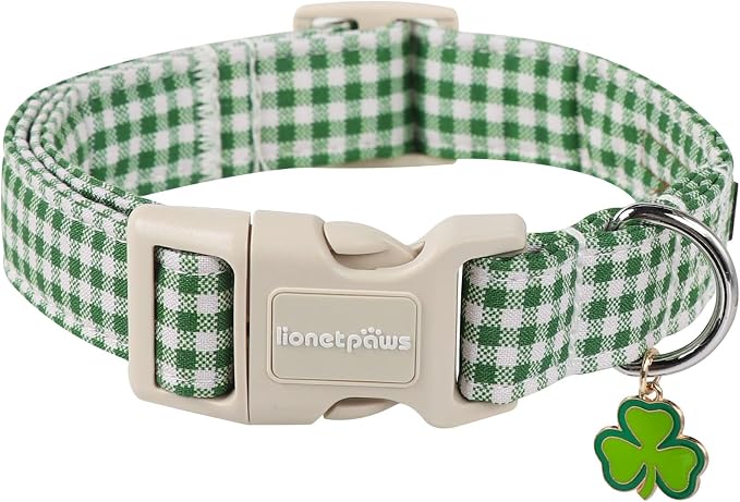 Lionet Paws St. Patrick Dog Collar, Comfortable Adjustable Green Collar by lionetpaws