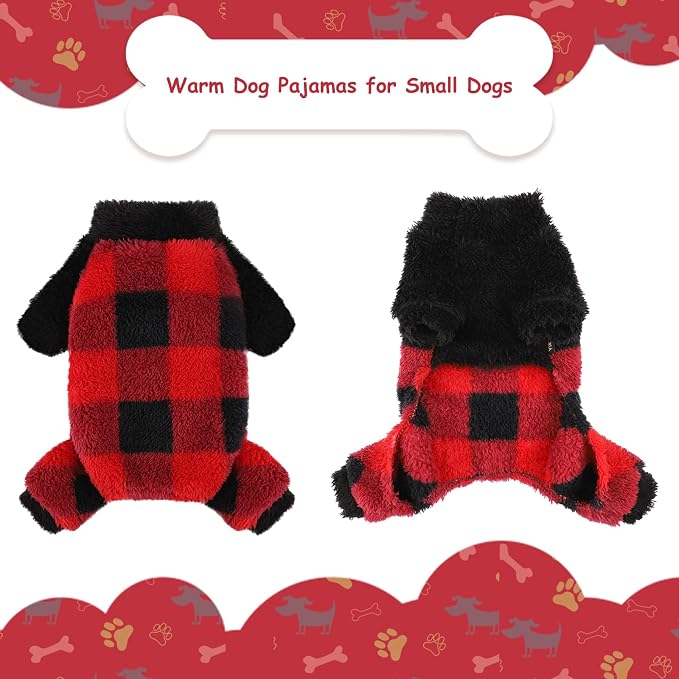 Sebaoyu Turtleneck Dog Pajamas for Small Dogs, Fleece Dog Sweater, Winter Cute - Image 4